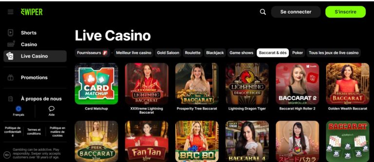 Revue approfondie du casino en ligne Swiper